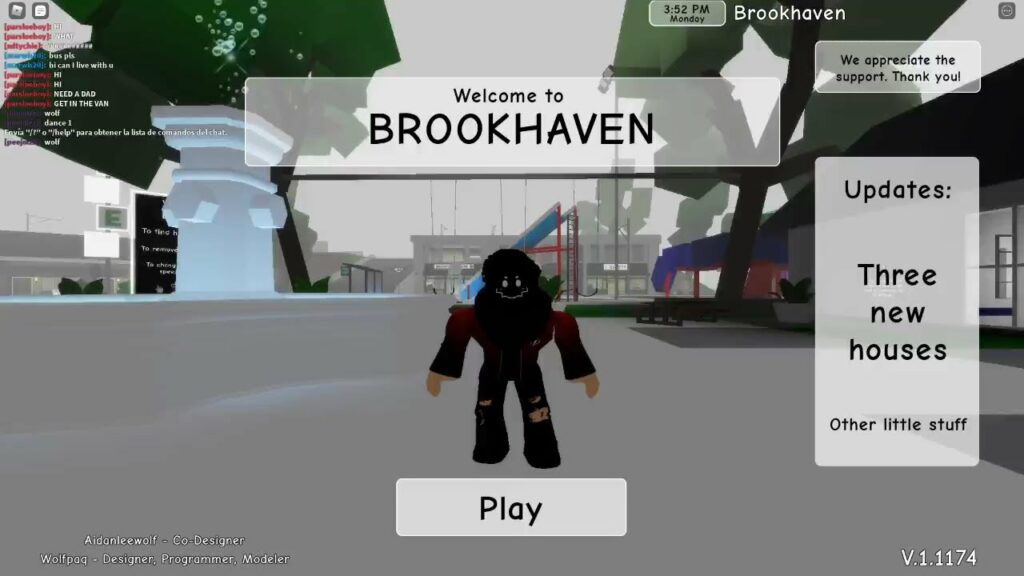 Eu no jogo o nome do jogo: Roblox: Brookhaven estava jogando ele e  encontrei a Chiquinha em 2023