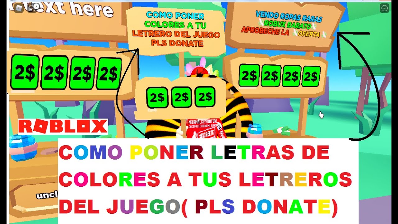 Cómo poner letras de colores en PLS Donate