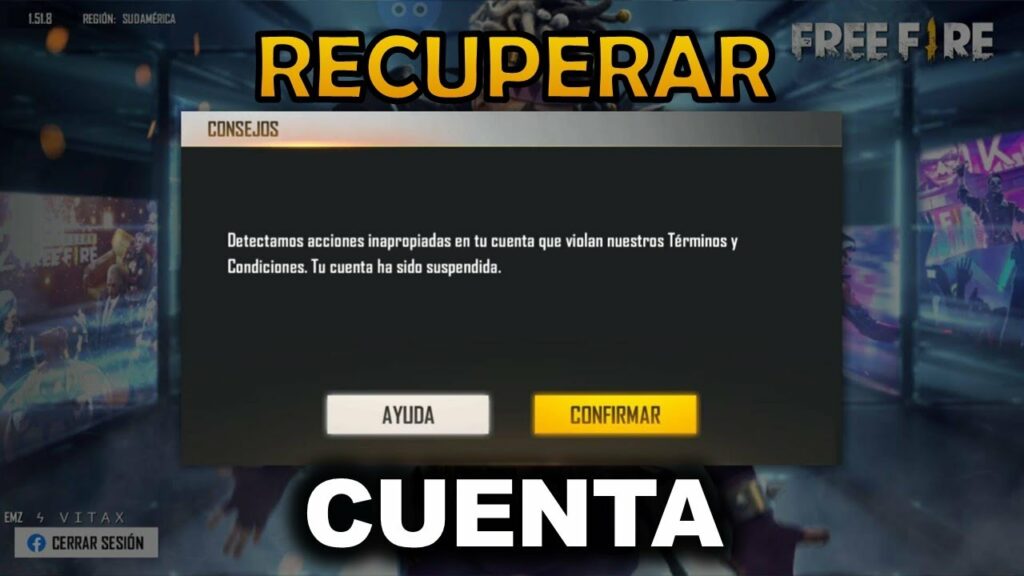 Solucion Como recuperar cuenta de free fire suspendida permanente